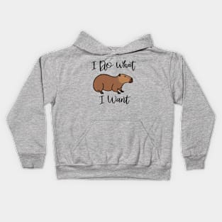 Capybara I do what i want Kids Hoodie